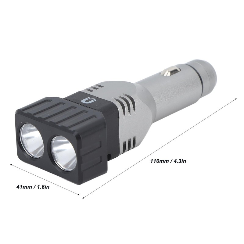 Rechargeable Car Charger Flashlight Dual-Head Super Bright Mini Handheld Emergency