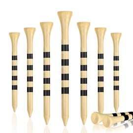 Seticek Natrual Wooden 3-1/4" Golf Tees 100 Pack,Biodegradable Bamboo Golf Tees,More Sturdy and Stable,Natural Color