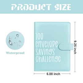 QOWUXHZ Savings Book for Money 100 Envelopes Challenge Folder Budget Planner Saving Challenge with Transparent Money Envelopes Budget Sheets and Label Stickers Money Saving Folder