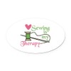 CafePress Sewing Therapy Euro Oval Car Bumper Magnet