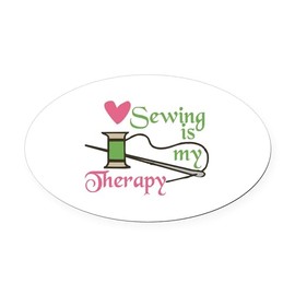 CafePress Sewing Therapy Euro Oval Car Bumper Magnet