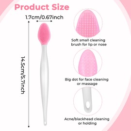 100 Pcs Silicone Exfoliating Lip Brush, Lip Scrub Brush, Lip Scrubber Exfoliator, Double-Sided Silicone Lip Brushes Tool for Men Women Lip Lightening, Lip Exfoliator Scrubber Tool for Dark Lips