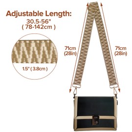 MAYMOONER Purse Straps 2" Wide Adjustable Replacement Belts Multi-Pattern Crossbody Canvas Bag Handbag for Unisex Handbag