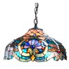 Chloe CH1B715BD17-DH2 17" Shade Lydia Tiffany-Style 2 Light Victorian Ceiling