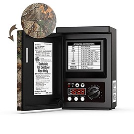 GOODSMANN Low Voltage Transformer 120W with Timer Photo Eye Outdoor Lighting Realtree Xtra Transformer with Camo Pattern for Landscape Lights 120V AC to 12V AC 9111-12002-01A