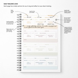 KNDRD Walking, Hiking, & Fitness Logbook – Daily Fitness Journal for wellness and reflection – Track Progress, Reflect, and Stay Motivated. – Great gift for walking, hiking, fitness, & wellness.