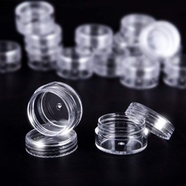 60 x Empty Mini Cream Jar with Screw Cap for Nail Art Lip Balm Cream 5 g 5 ml Transparent