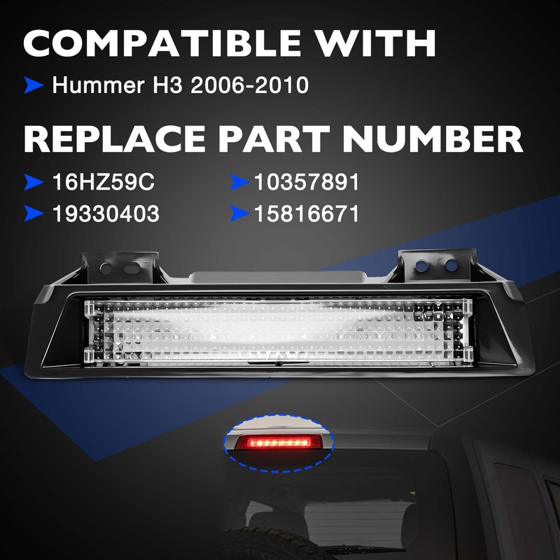 Misakomo Third Brake Light Compatible with Hummer H3 2006 2007