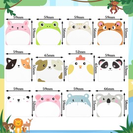 Wenrescry 24 Type Animal Shaped Sticky Notes, Sticky Notes - 720 Sheets Kawaii Sticky Notes for Children and Office - Funny Small Sticky Notes in Cartoon Design