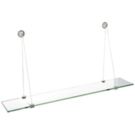 Spancraft Glass Crane Glass Shelf, Brushed Steel, 6 x 30