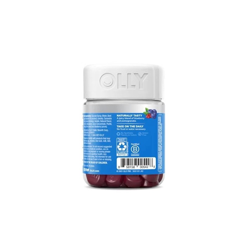 OLLY Glowing Skin Gummies 50 Count with Hyaluronic Acid Collagen