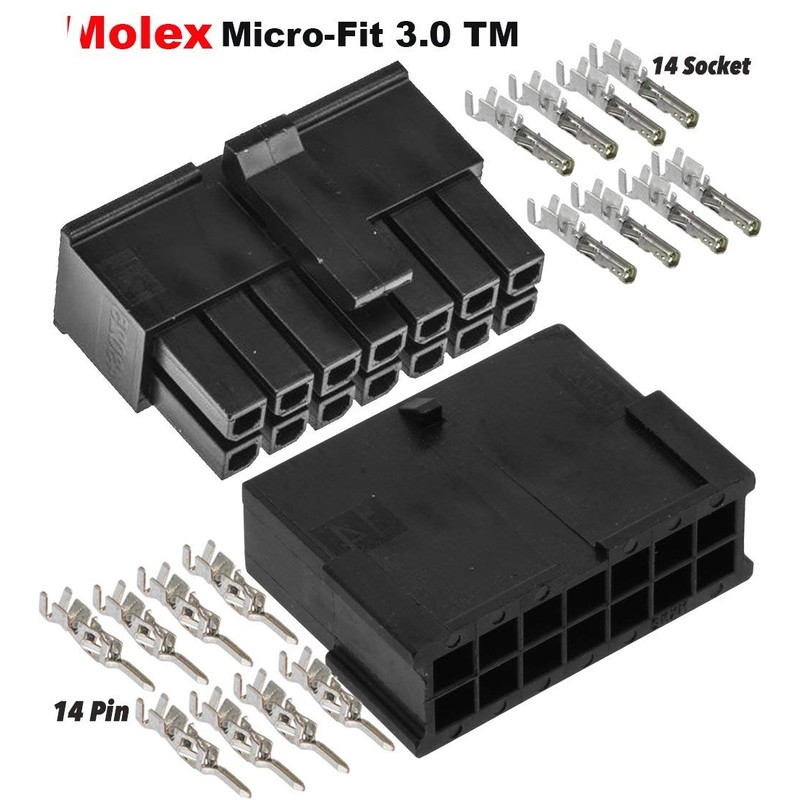 Molex Micro-Fit 3.0 Dual Row (14 Circuits) Male & Female
