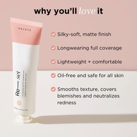 Re-set Full Coverage Matte Foundation - Oil-Free Liquid Foundation with Double-Dose Pigments for Smooth, Natural Finish - Long-Lasting Foundation for Sensitive, Acne-Prone Skin by Haleys (7)