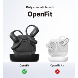 SURITCH for SHOKZ OpenFit Case Cover, Shockproof Magnetic Cases for SHOKZ OpenFit Open-Ear Earbuds True Wireless Bluetooth Headphones, Protective Cover with Magnetic Lid Lock & Carabiner, Black