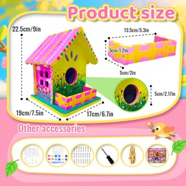 DIY Bird House Kits for Adults - Unfinished Wooden Birdhouses to Paint & Build Your Own - Creative Craft Kit for Garden Decor