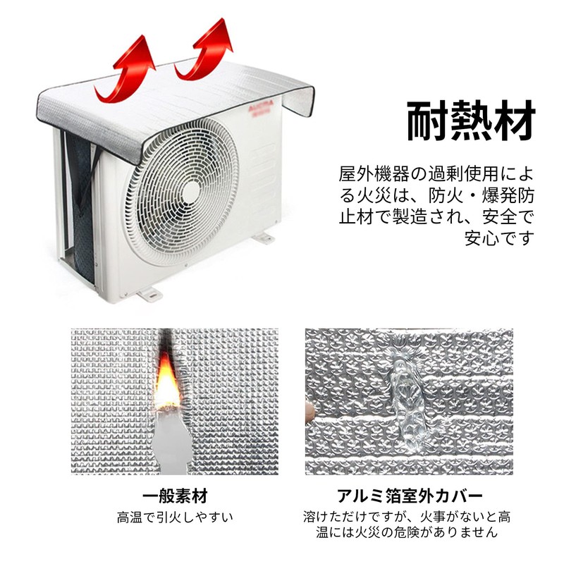 RICISUNG Air Conditioner Outdoor Unit Cover, Direct Sunlight, Heat Shielding