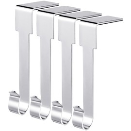 Edoneery Christmas Stocking Holder for Mantle Fireplace, Non Slip Silicone Pad Mantel Stocking Hangers for Shelves, Hanging Decorations Hooks for Family Xmas Holiday Party (Silver, 4)