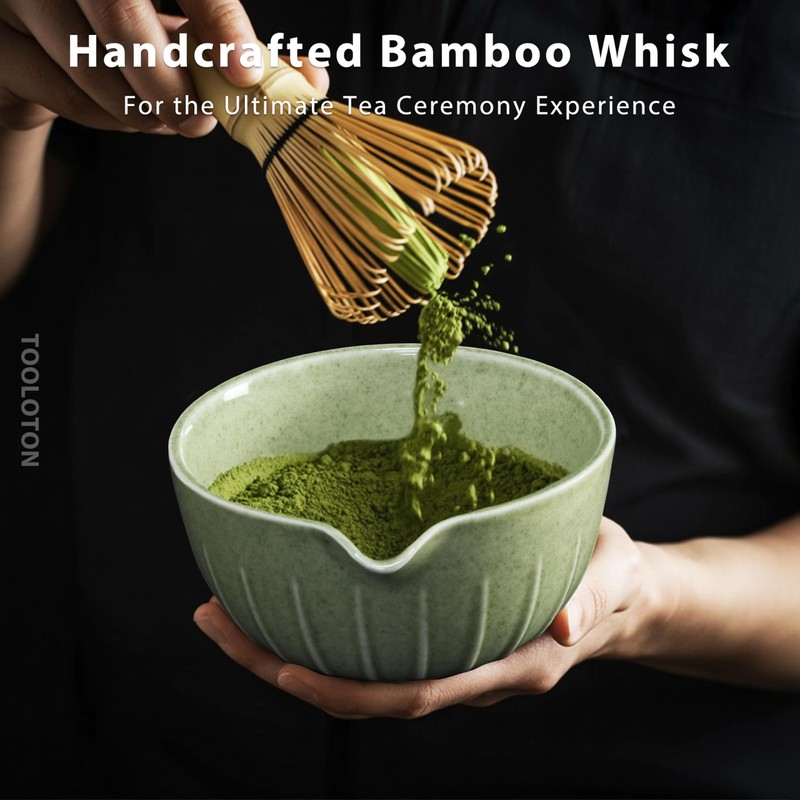 Matcha Whisk Set 7 Pcs - Ceramic Matcha Set with