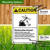 Caution Electrocution Hazard Keep Clear Sign, 10x7 Inches, Rust Free