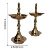 Purpledip Brass Column Diya (Set of 2): 5 Lights Mini