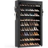 Shoe Rack with Cover,10 Tier Shoe Organizer Storage,Free Standing Tall
