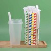 세트 500개 스트라이프 종이빨대 [AF. 형광녹색] Set of 500 Stripe