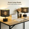 2 Pcs Black Lamp Shades, Hollow Carved Fabric Lampshades for