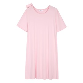 AVIIER 100% Cotton Hospital Gowns for Women Open Back Tear Away Post Shoulder Surgery Dress Adaptive Clothing Nightgowns Pink S