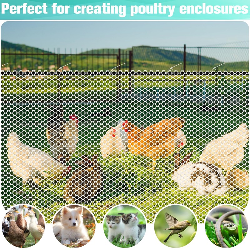 Plastic Mesh Fence Sheet 15.7IN x 10FT - 0.3IN Opening