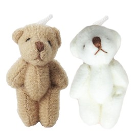 RYMAUP® 2pcs 4cm Miniature Bear Plush Bear Dollhouse Accessories Mini Link Bear DIY Decoration Clothing Material Accessories Brown and White