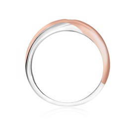 Rafaela Donata Women's Ring 925 Sterling Silver Two-Tone Rose Gold-Plated / Rhodium-Plated Diamond 0.01 Carat Diamond Ring Silver Ring, Silver, Diamond