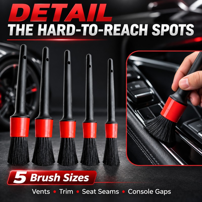 Car Detailing Kit, 17-Piece Car Cleaning Set with Drill Brush