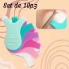 Kit Cepillos Lifting Peine Silicona Pestañas Forma Y 10pzas
