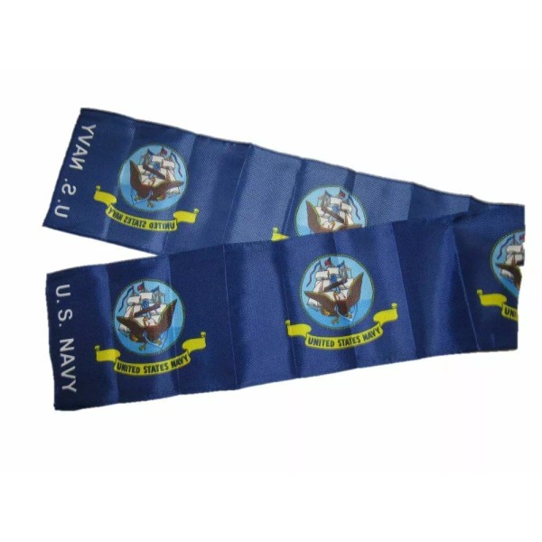 RFCO U.S. Navy Ship Emblem Crest Printed Knitted Style Scarf