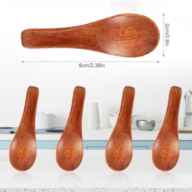 4 Pcs Handmade Tiny Wooden Spoons, 2.36in Tiny Spoons for Spices Mini Wooden Spoons for Sauces Sugar Salt Dips Spices Honey Mustard Cooking