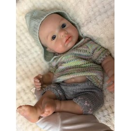 Gileutay 12 inch Realistic Full Silicone Baby Doll Girl Open Mouth