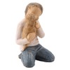 2pcs Man&Woman Hugging Pets Shape Resin Figurine Decoration Statue Model