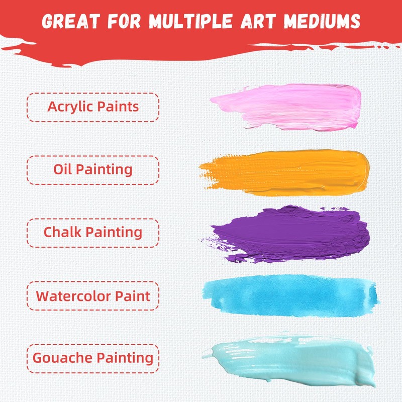 Simetufy 11x14 Inch Stretched Canvas, 10 Pack 100% Cotton Professional