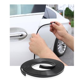Ziciner Car Door Edge Guards, 16Ft (5M) Auto Edge Trim Rubber Seal Protector with U Shape, Automotive Anti-Collision Door Entry Trim Molding Protection, Universal Fit for Most Car (Black)