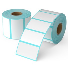 OausTect Thermal Labels 2.25 x 1.25, White Blank Thermal Printer Labels SKU Barcode Labels, Self-Adhesive Address Shipping Labels Direct Thermal Label Stickers 2 Roll,1000 Labels/Roll