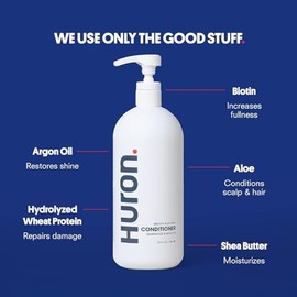 Huron Kit de ducha Jumbo – Champú, acondicionador y gel de baño para hombres – Sal marina + aroma a madera flotante – Champú y acondicionador hidratan