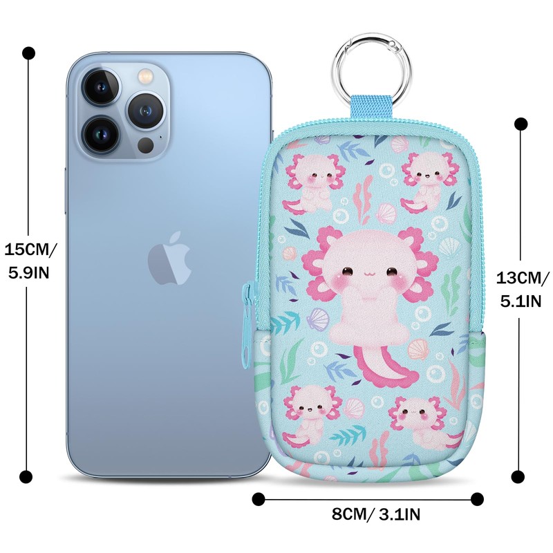 Mcapirivo Hand Sanitizer Spray Case, Axolotls Hand Sanitizer Holder Zippered