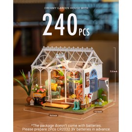 Rolife DIY Miniature Dollhouse House Kit for Adults-Mini Greenhouse Model Kit-Mini Things-Craft Kits for Adults-DIY Book Nook Kit Idea