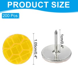 PATIKIL Reflective Tack Trail Marking Tacks, Glow Tacks Reflective Thumb Tacks for Hunting Hiking Camping Tree Stand Yellow Pack of 200