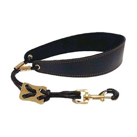 Adult and children's saxophone neck strap with soft leather padded shoulder support, adjustable for alto, tenor, and soprano saxophones, including clarinet and electronic wind instrument options