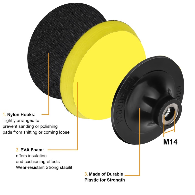 SUNJOYCO 4Inch Angle Grinder Sanding Discs, 100pcs Sand Paper Discs