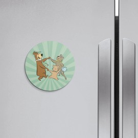 Unbranded Yogi Bear Cartoon Boo Boo Cindy | 4'' X 4'' Round Decorative Magnet