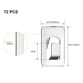 72 Pieces Cubicle Hooks Fabric Panel Wall Hooks Fabric Cubicle Coat Clips Picture Hangers Stainless Steel for Office Home Kitchen Room Clothes Partitions Cork Board Accessories