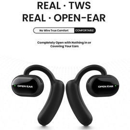 Open Ear Headphone Ear Clip Bone Conduction Ultra Long Endurance Bluetooth 5.3 Open Ear Waterproof Long Battery Life Air Conduction for Sports,Working