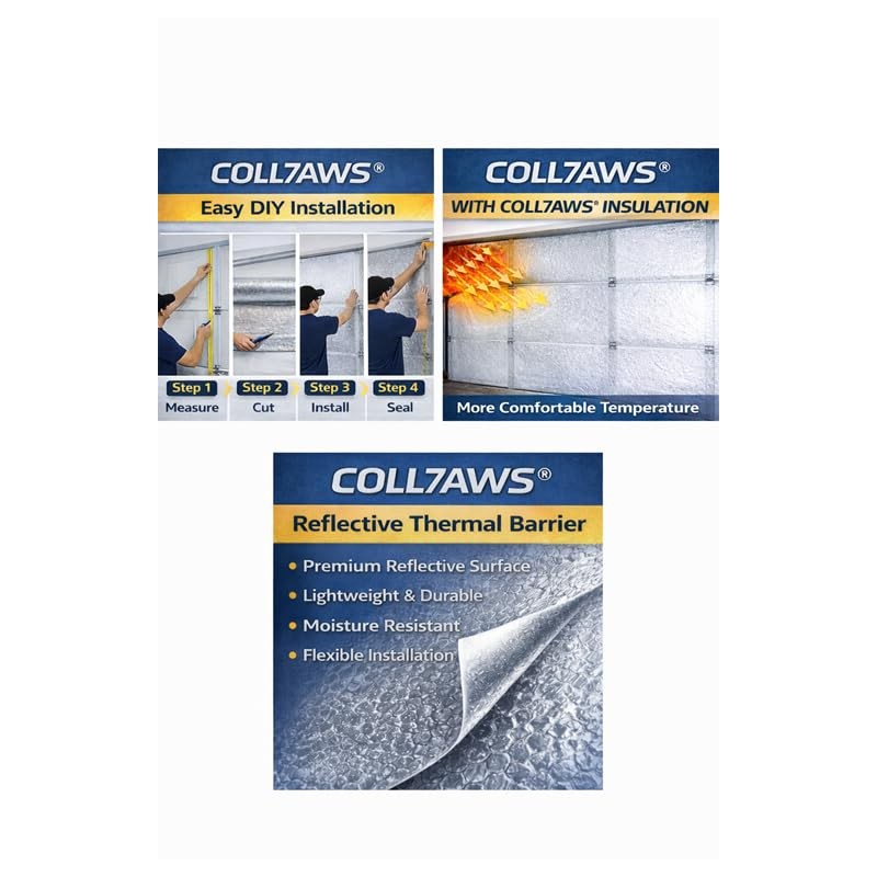 Garage Door Insulation Kit Reflective Foam Core Thermal Barrier 12x7